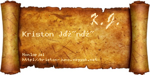 Kriston Júnó névjegykártya